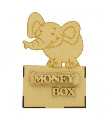 Laser Cut Small Money Box - Elephant Design